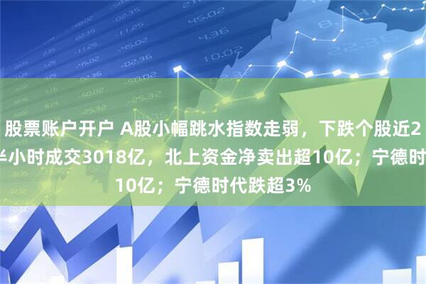 股票账户开户 A股小幅跳水指数走弱，下跌个股近2500只！半小时成交3018亿，北上资金净卖出超10亿；宁德时代跌超3%